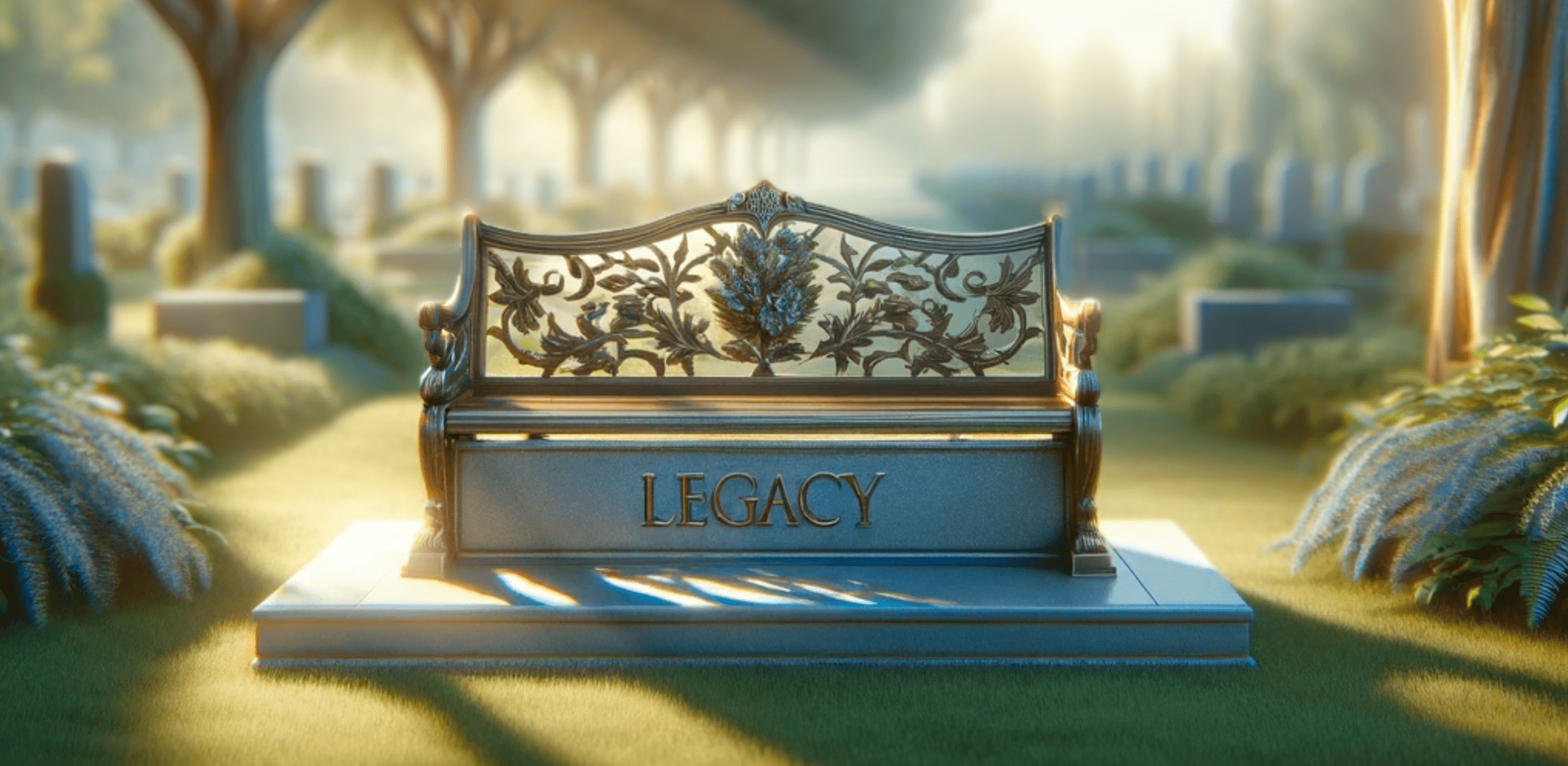 Bench at Cemetery to remind about pre-planning